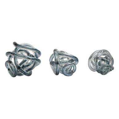 Knot Decor Grey Glass Ornament