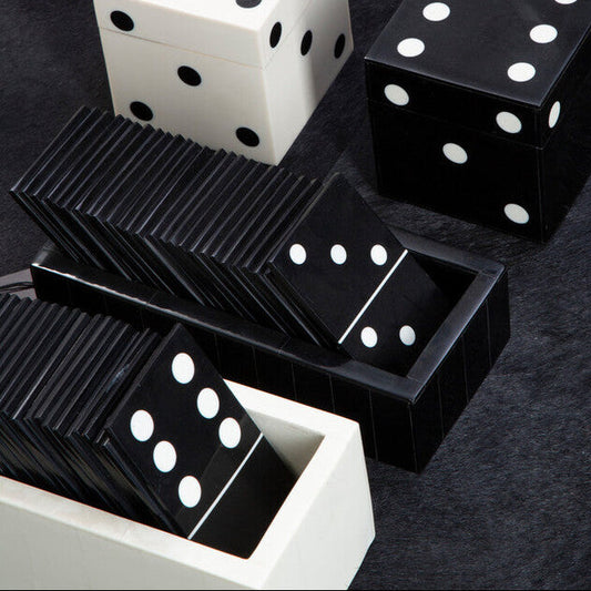 Churchill Games Black Domino Set With Black Dominoes