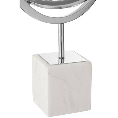 Mirano Silver Finish Spiral Sculpture