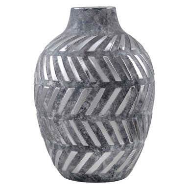 Grey and Silver Large Vase | Helaine