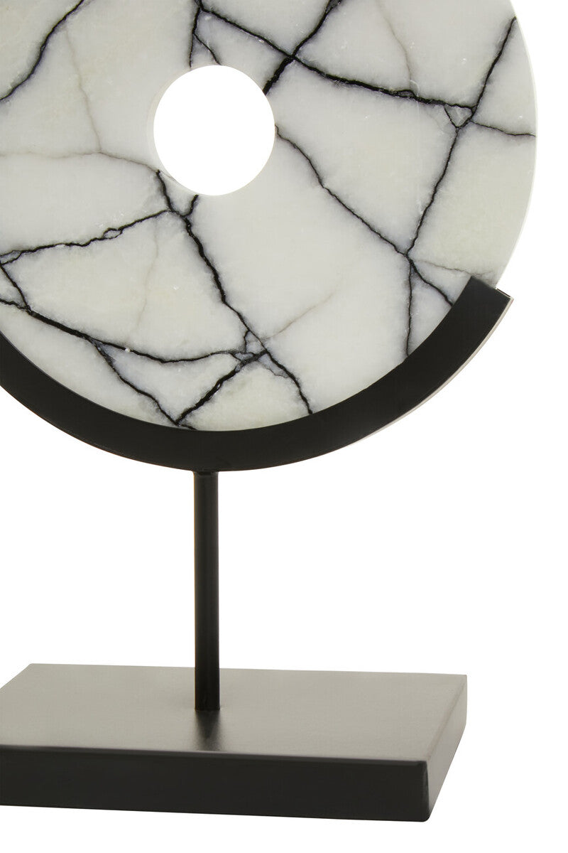 Marmara Marble Sculpture On Iron Stand