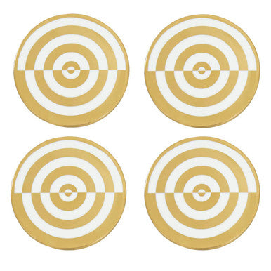 Curva Gold and White Set Of Four Coasters