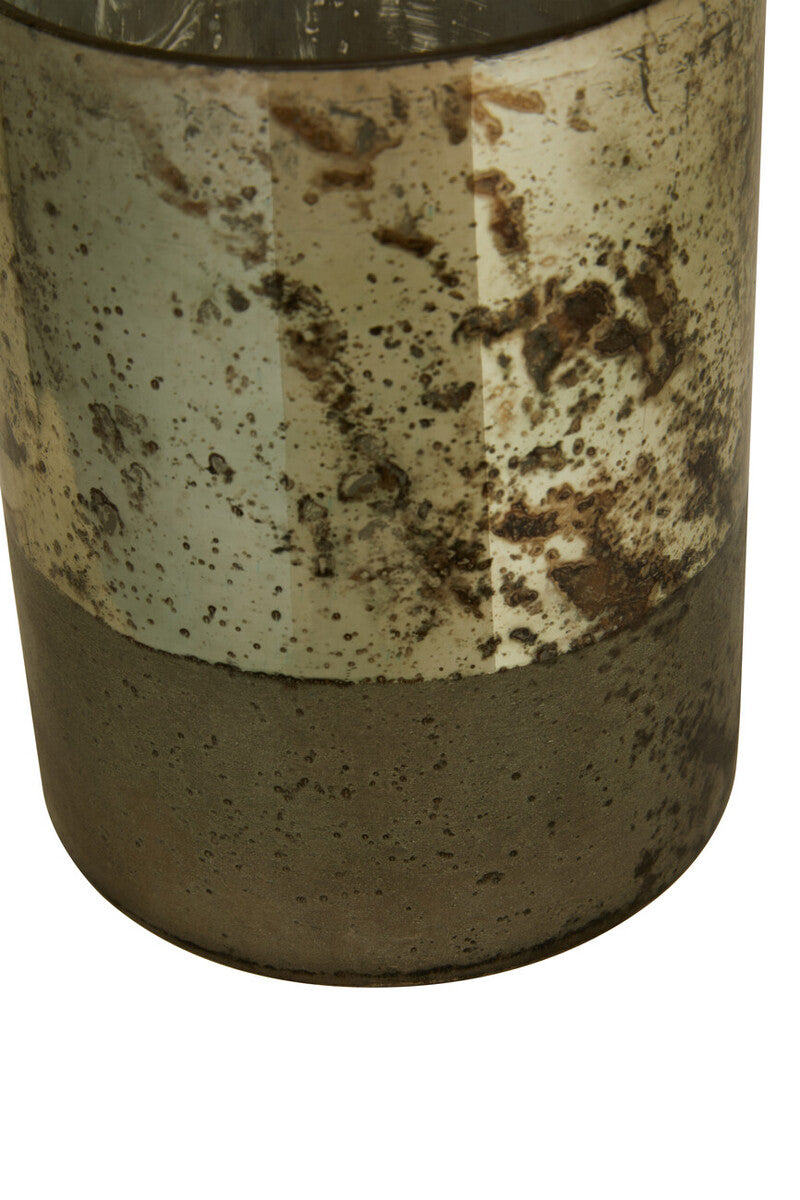 Small Glass Vase in Metallic Antique Finish | Gaia