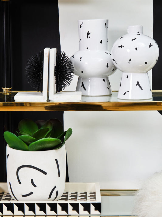 Mirano Set Of Two Black Finish Starburst Bookends