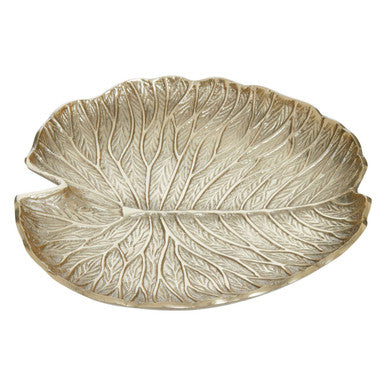 Large Gold Finish Lotus Leaf Plate | Salma