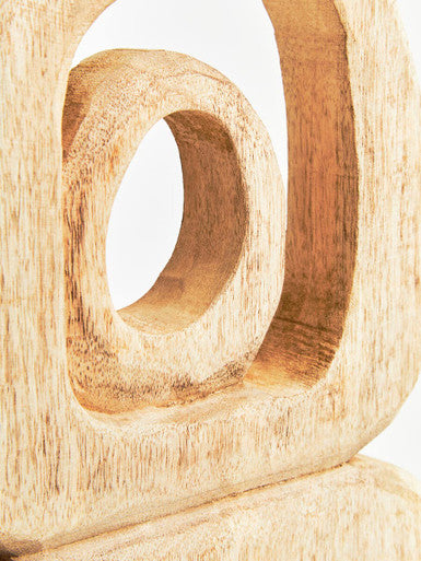 Fidel Natural Mango Wood Stacked Ring Sculpture