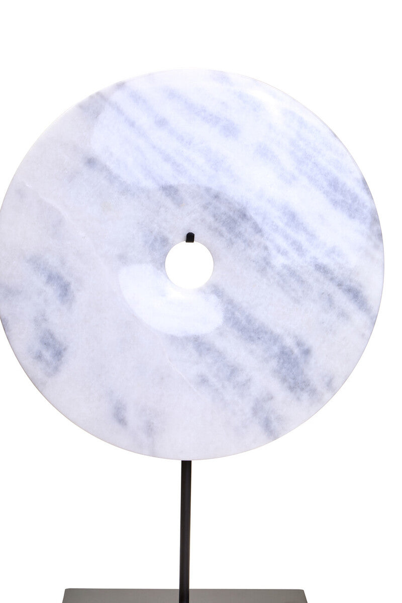 Extra Large Round Dia 35cm White Marble Disc Sculpture | Zoro