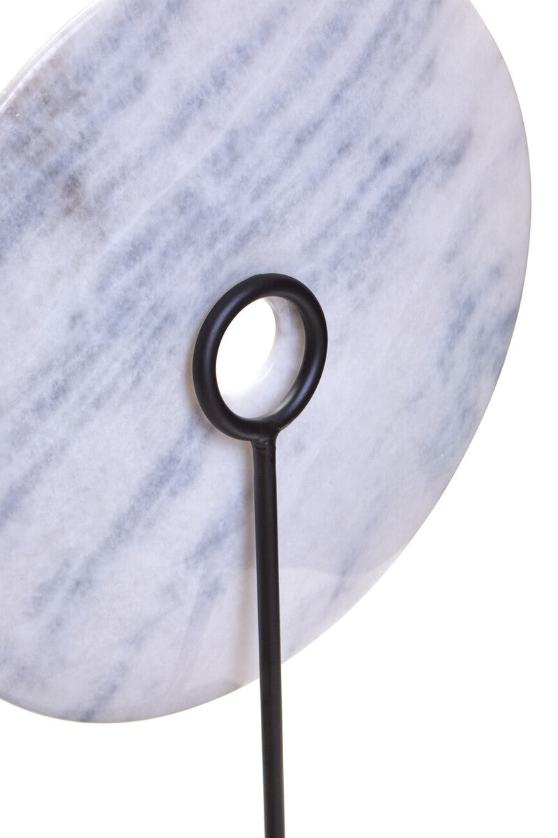 Zoro Extra Large Round Dia 35cm White Marble Disc Sculpture
