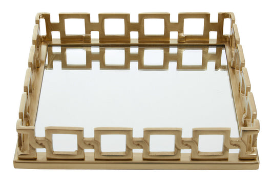Square Gold Mirror Tray | Rhoda