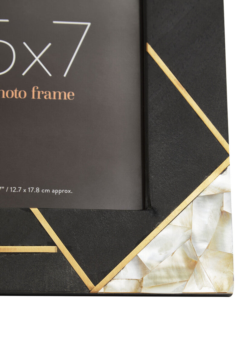 5In X 7In Mother of Pearl and Gold Inlay Large Photo Frame | Oriana