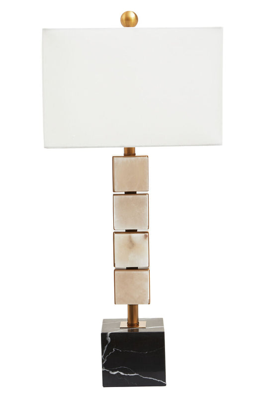 White Fabric Shade Table Lamp | Marmo