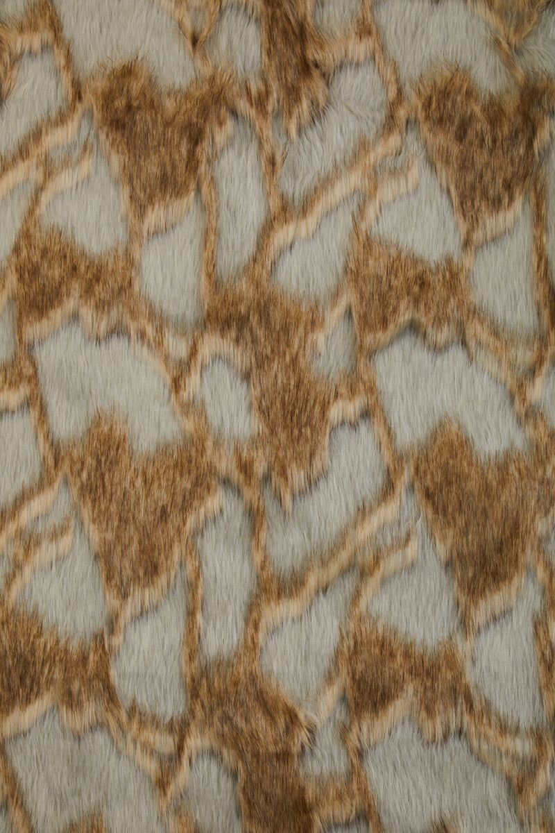 Bosie Lamina Grey And Natural Fur Throw