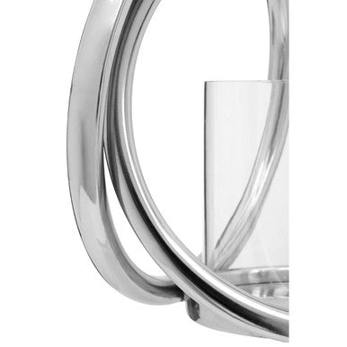Aura Small Silver Finish Candle Holder