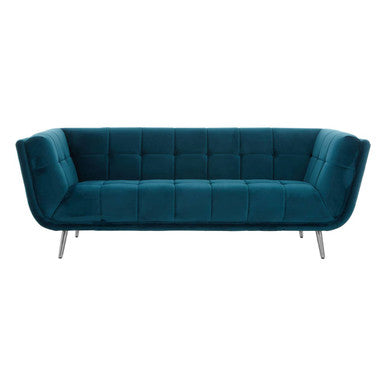 3 Seater Green Fabric Sofa, Sabine
