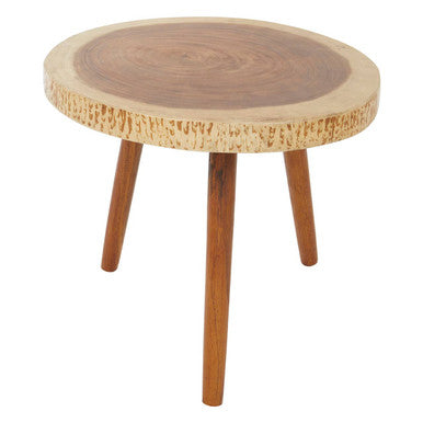 Solid Sonokeling Wood Boho Side Table with Rich Brown Grain, Surak