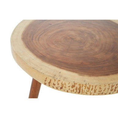Solid Sonokeling Wood Boho Side Table with Rich Brown Grain, Surak