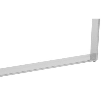 Rectangular Frosted Glass Top Console Table with Polished Stainless Steel Base and Warm Gold Finish Legs, Demas