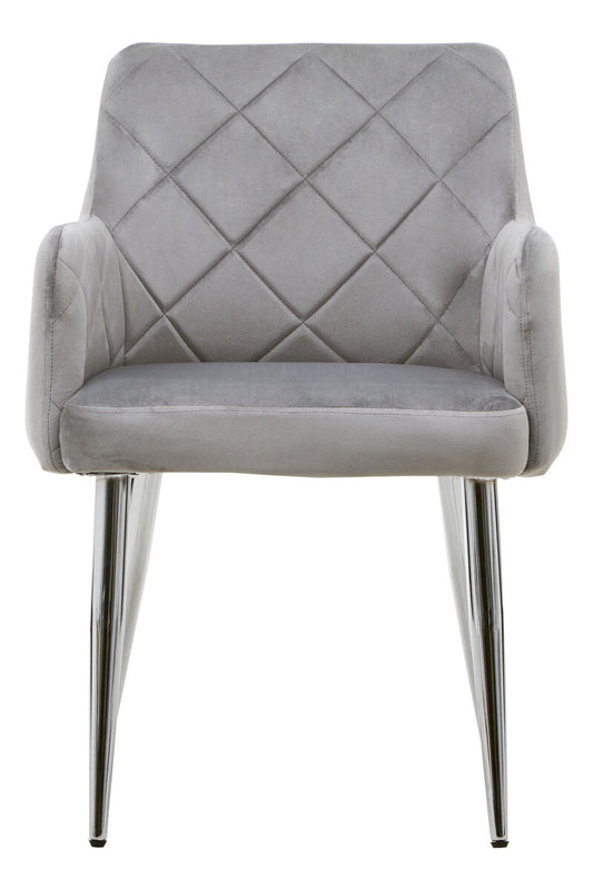 Tamzin Mink Velvet Splayed Dining Chair
