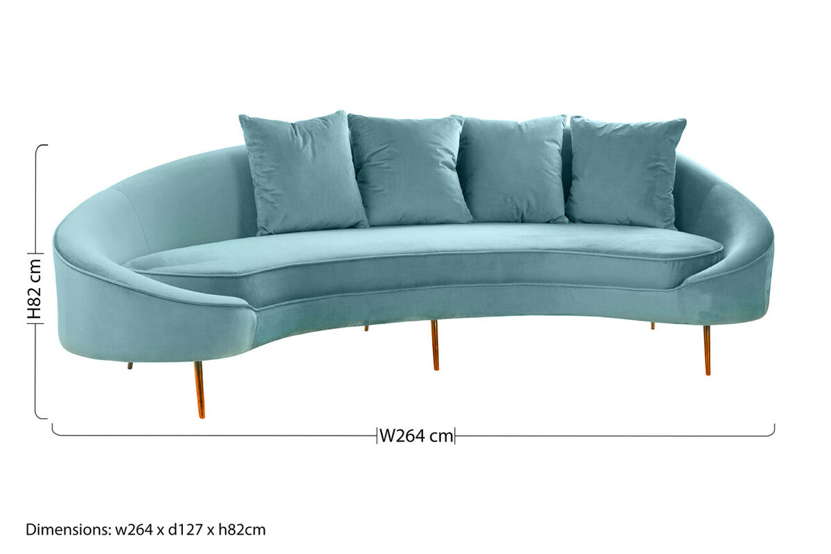 4 Seater Light Turquoise Sofa, Osdin