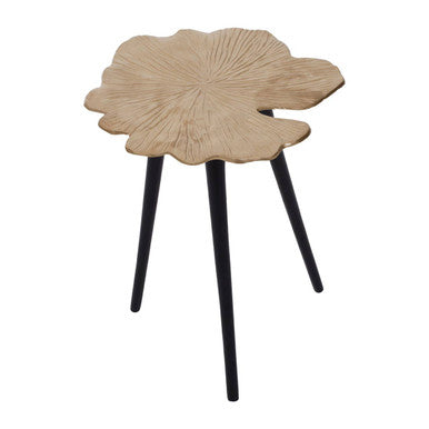 Prato Gold Finish Gingko Small Side Table