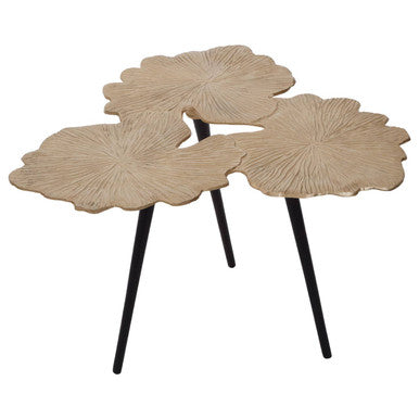 Prato Gold Finish Gingko Large Side Table