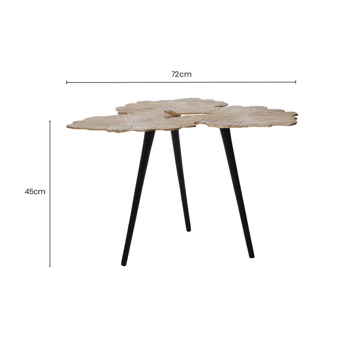 Prato Gold Finish Gingko Large Side Table