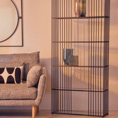 Trento Five Tier Black Bookshelf