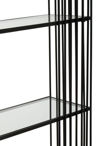 Trento Five Tier Black Bookshelf