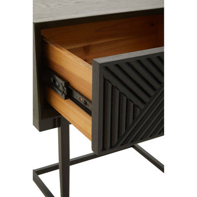 Jakara Black Finish Side Table with 1 Drawer