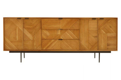 Jakara Natural Finish Sideboard with 4 Doors and 3 Drawers