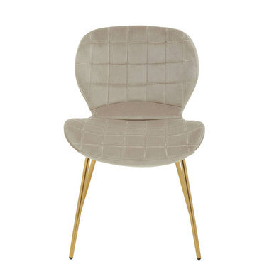 Warton Mink Velvet Quilted Dining Chair