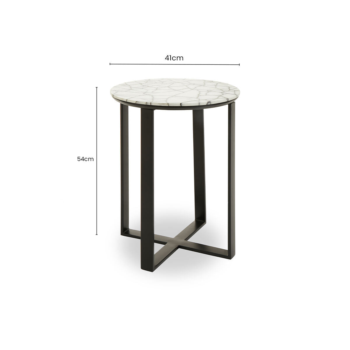 Marmara White Marble Round Side Table