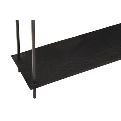 Black Marble Top Console Table with Sleek Open Metal Frame, Templar