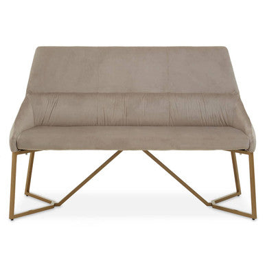 Vieste Mink Velvet Bench with Backrest