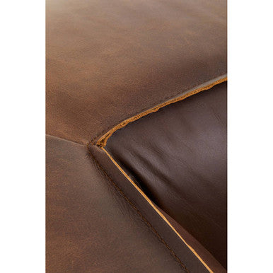 3 Seater Antique Brown Leather Sofa, King