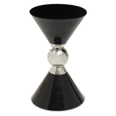 Black and Silver Stainless Steel Geometric Side Table, Jaipur