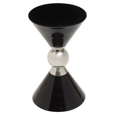 Black and Silver Stainless Steel Geometric Side Table, Jaipur