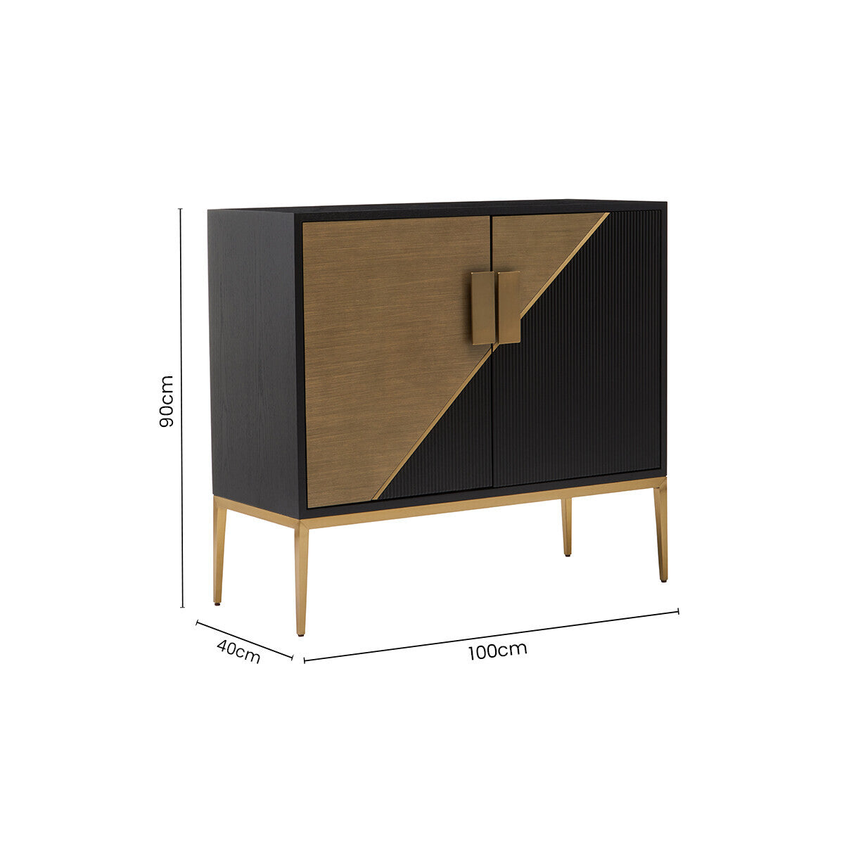 Davoli Black and Gold Two Door Sideboard