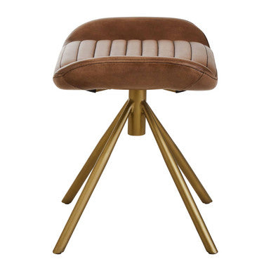 Buffalo Brown Leather Footstool