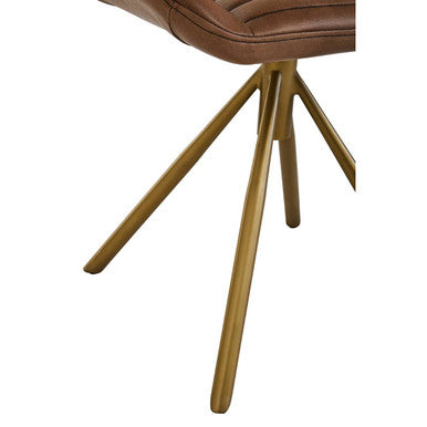 Buffalo Brown Leather Footstool