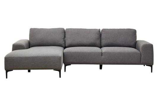 3 Seater Grey Fabric Left Chaise Sofa | Toulon
