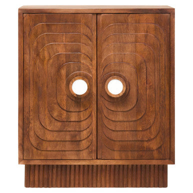 Sangar Two Door Mango Wood Carved Cabinet