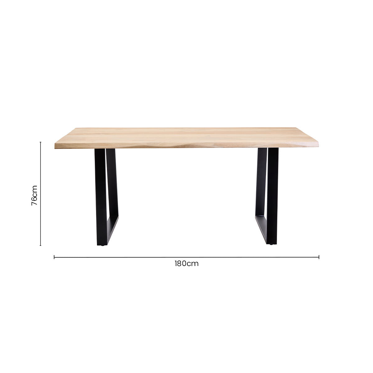 Persolo Natural Mango Wood Rectangular Dining Table with Live Edge