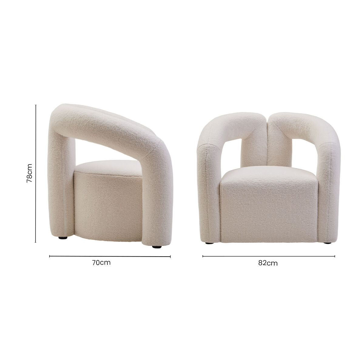 Davina Ivory Boucle Statement Chair