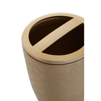 Allegra Champagne Aluminium Toothbrush Holder with Etched Detail