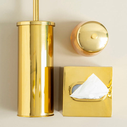 Allegra Gold Stainless Steel Tissue Box
