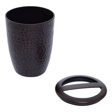 Allegra Dark Bronze Aluminium Toothbrush Holder with Hammered Effect