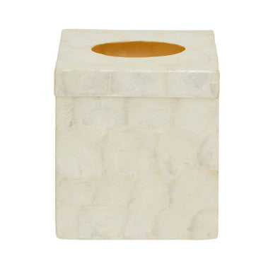 White Shell Square Tissue Box | Palu