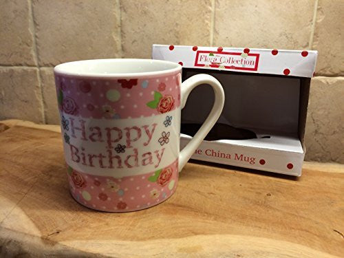 Porcelaine fine - Happy Birthday - Rose