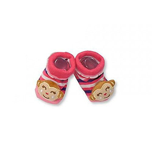 Bambina Cute Animale 3d Sonaglio Calzini Taglia 0 - 3 mesi rosa Pink Monkey 0-3 mesi